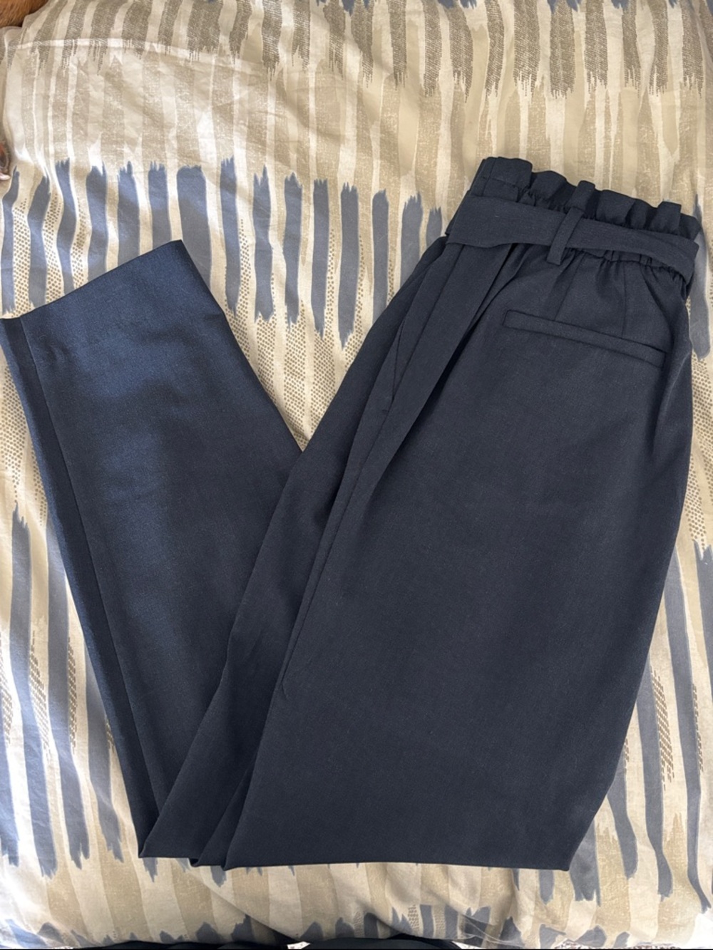 LOFT Navy Paperbag Waist Trousers NWT
